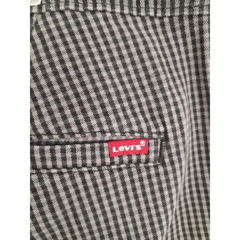 Levis XX Chino Pants Mens 38x30 Blk/White Gingham Check Standard Taper - Picture 7 of 8